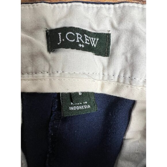 J. Crew 100% Cotton Navy Wide Leg Cropped Sailor Pant, Size 6 side zipper - Picture 3 of 12